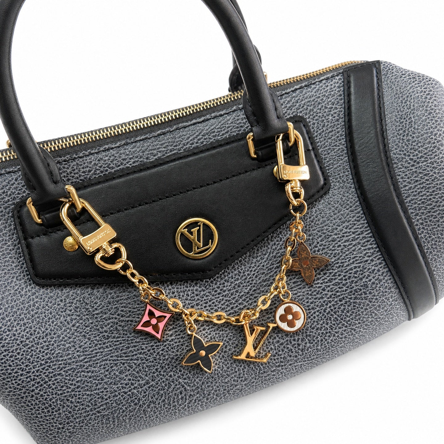 Louis Vuitton Medium Leather Gray Blue Handbag