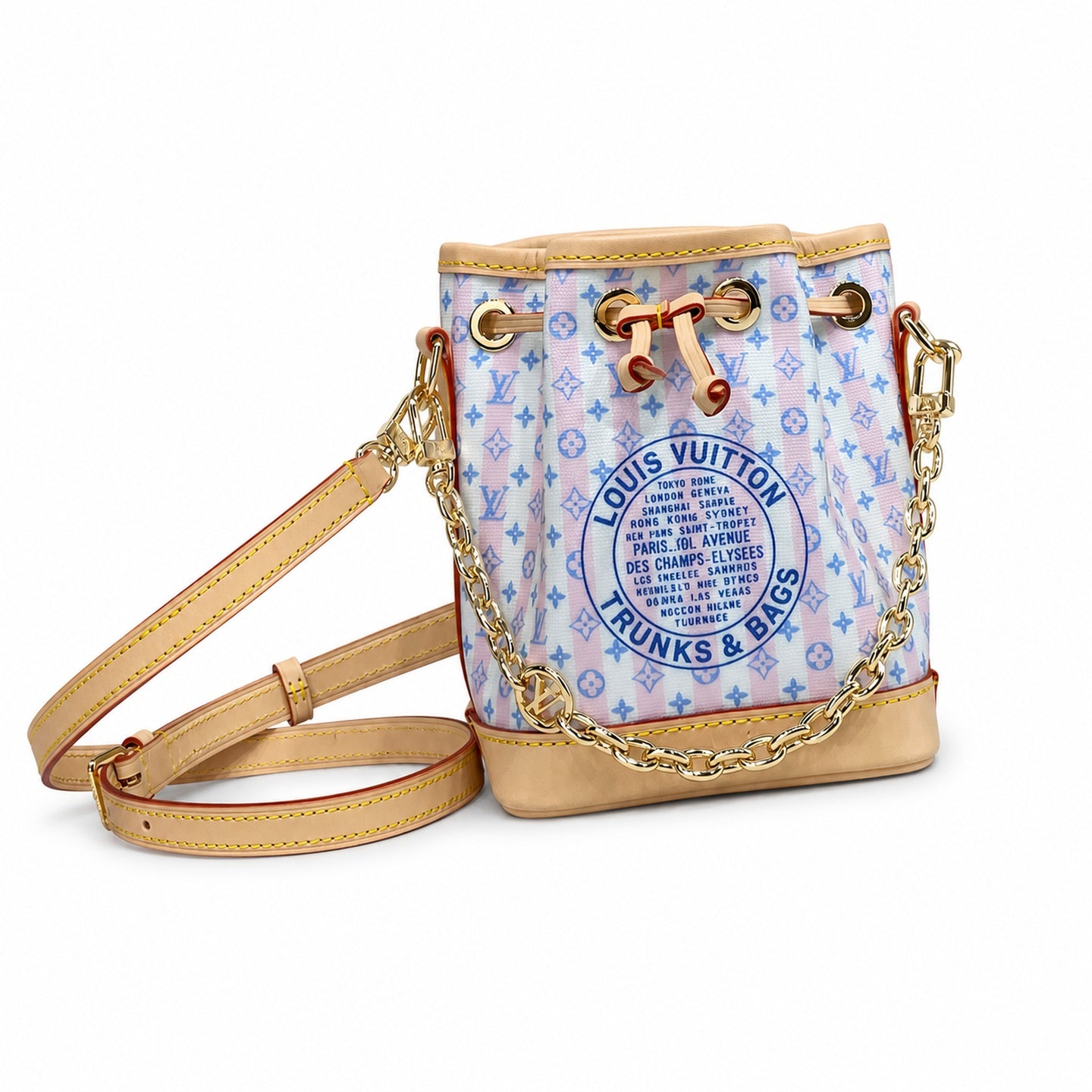 Louis Vuitton Noe Canvas Leather Pink Handbag