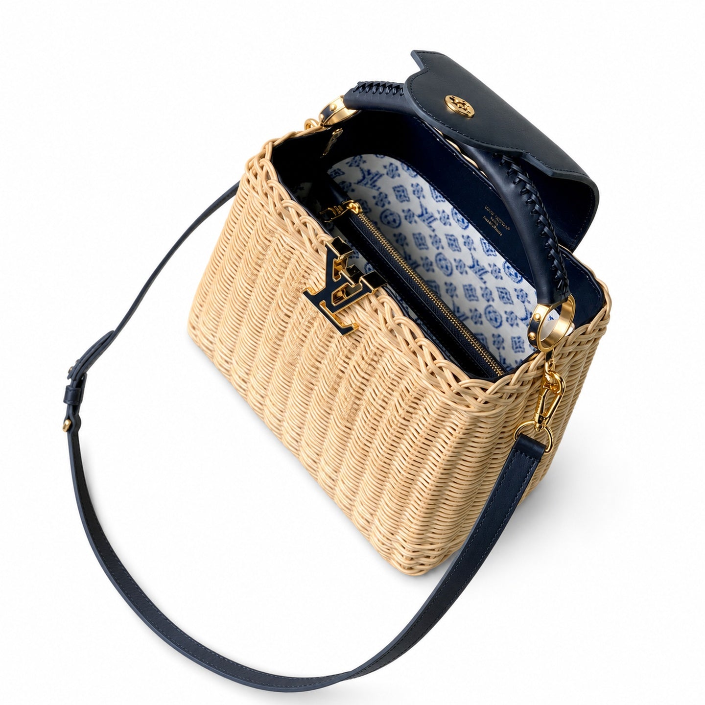 Louis Vuitton Capucines Small Blue Handbag