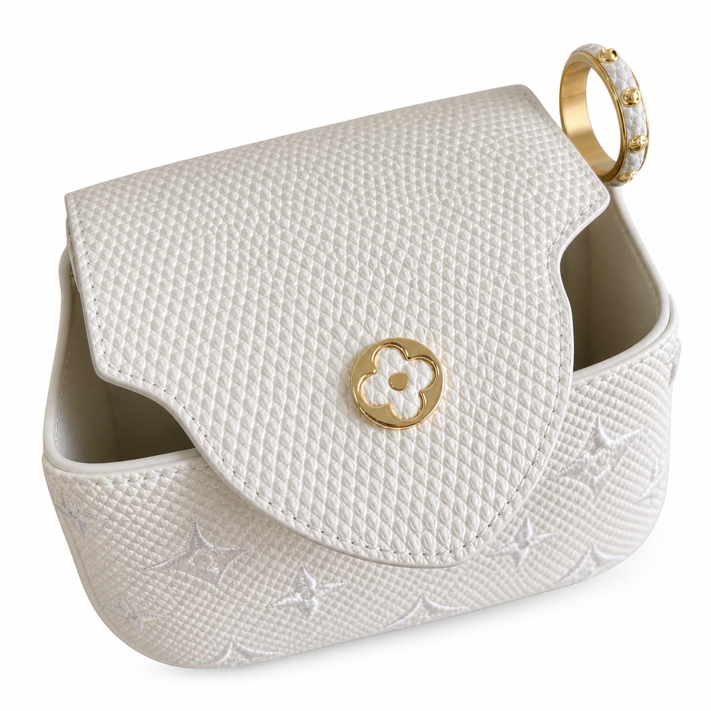 Louis Vuitton Capucines Small Embroidered Leather White Handbag