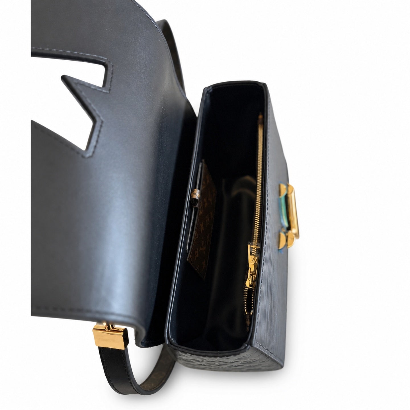 Louis Vuitton Twist Leather Black Gold Handbag