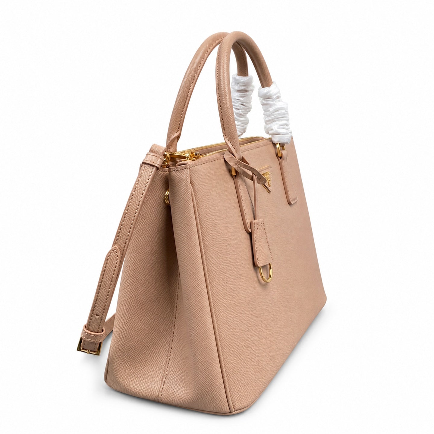 Prada Saffiano Large Leather Gold Bag