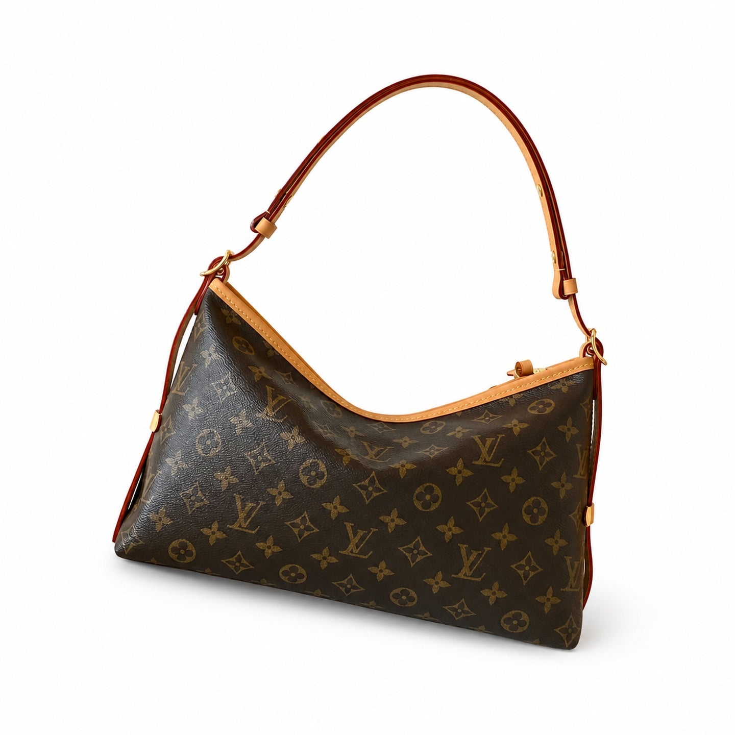 Louis Vuitton CarryAll Large Canvas Leather White Gold Handbag