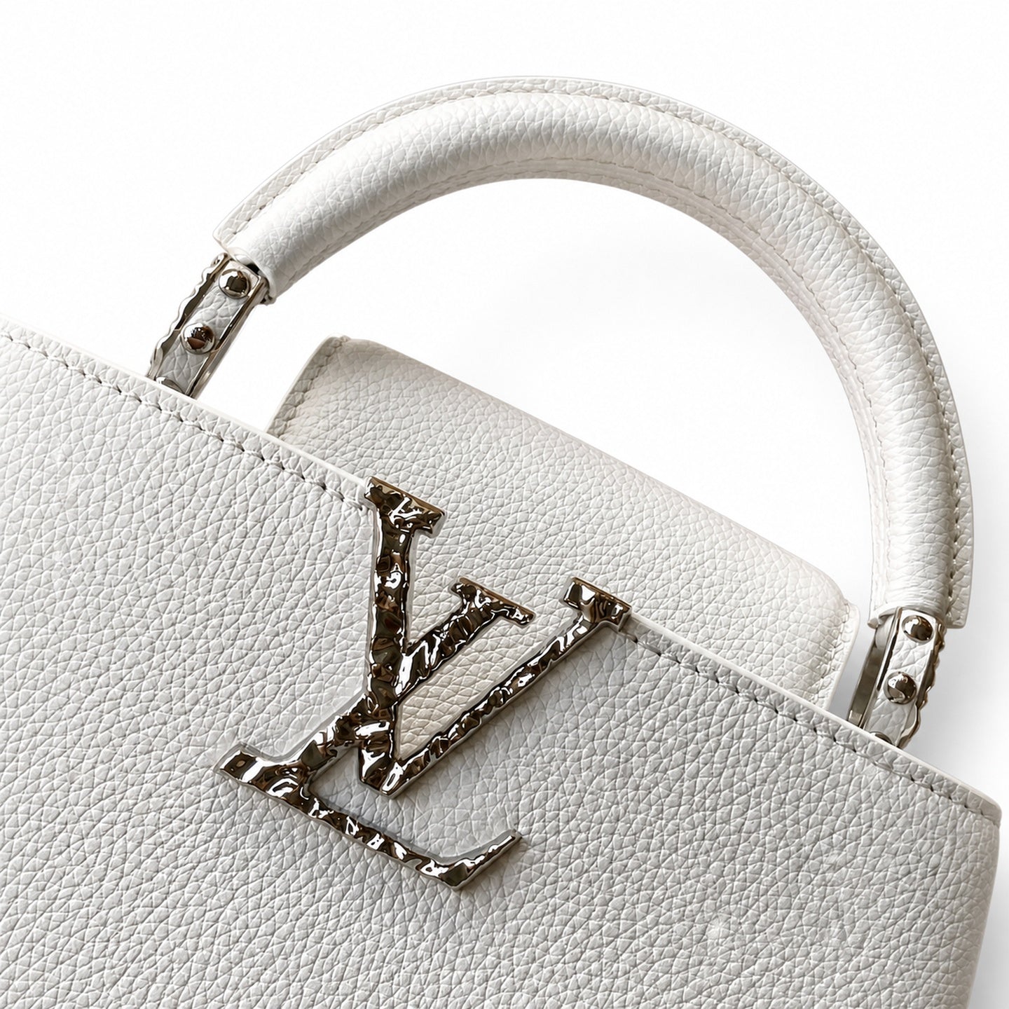 Louis Vuitton Mini Leather White Silver Handbag