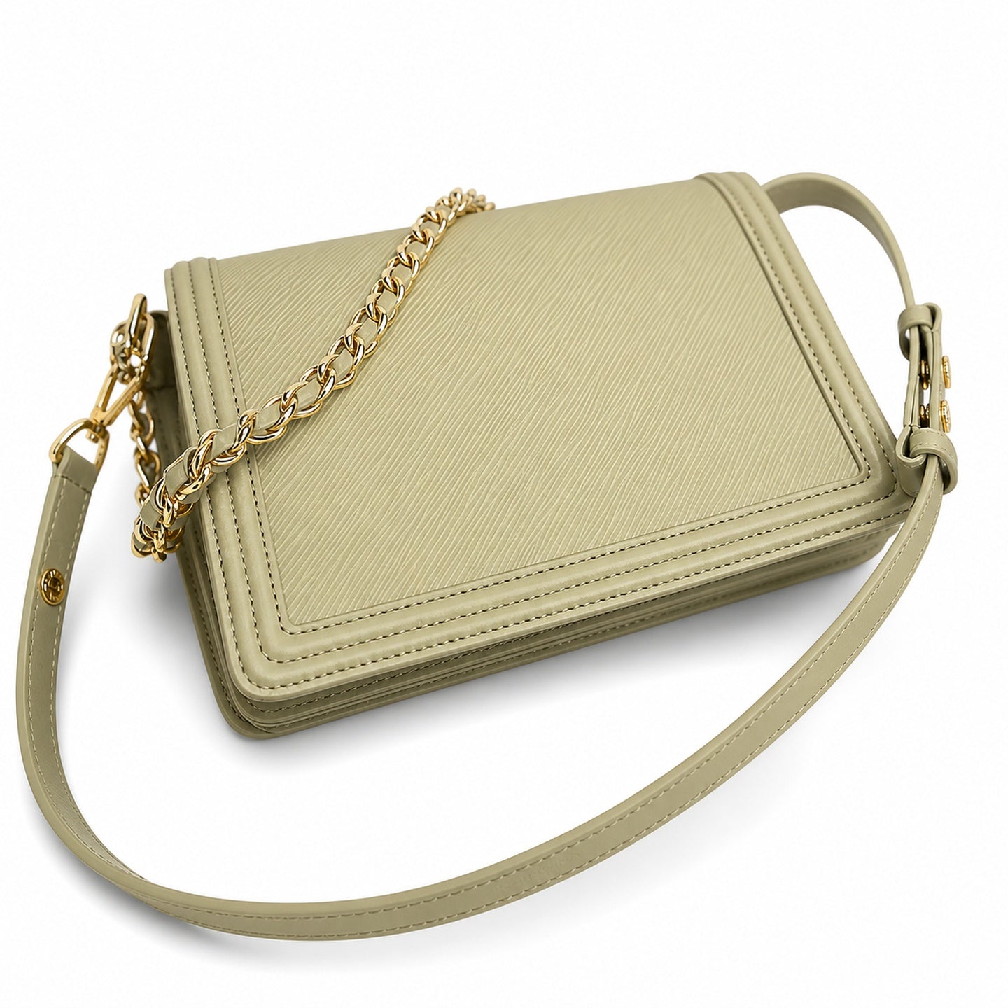 Louis Vuitton Dauphine Medium Leather Khaki Handbag