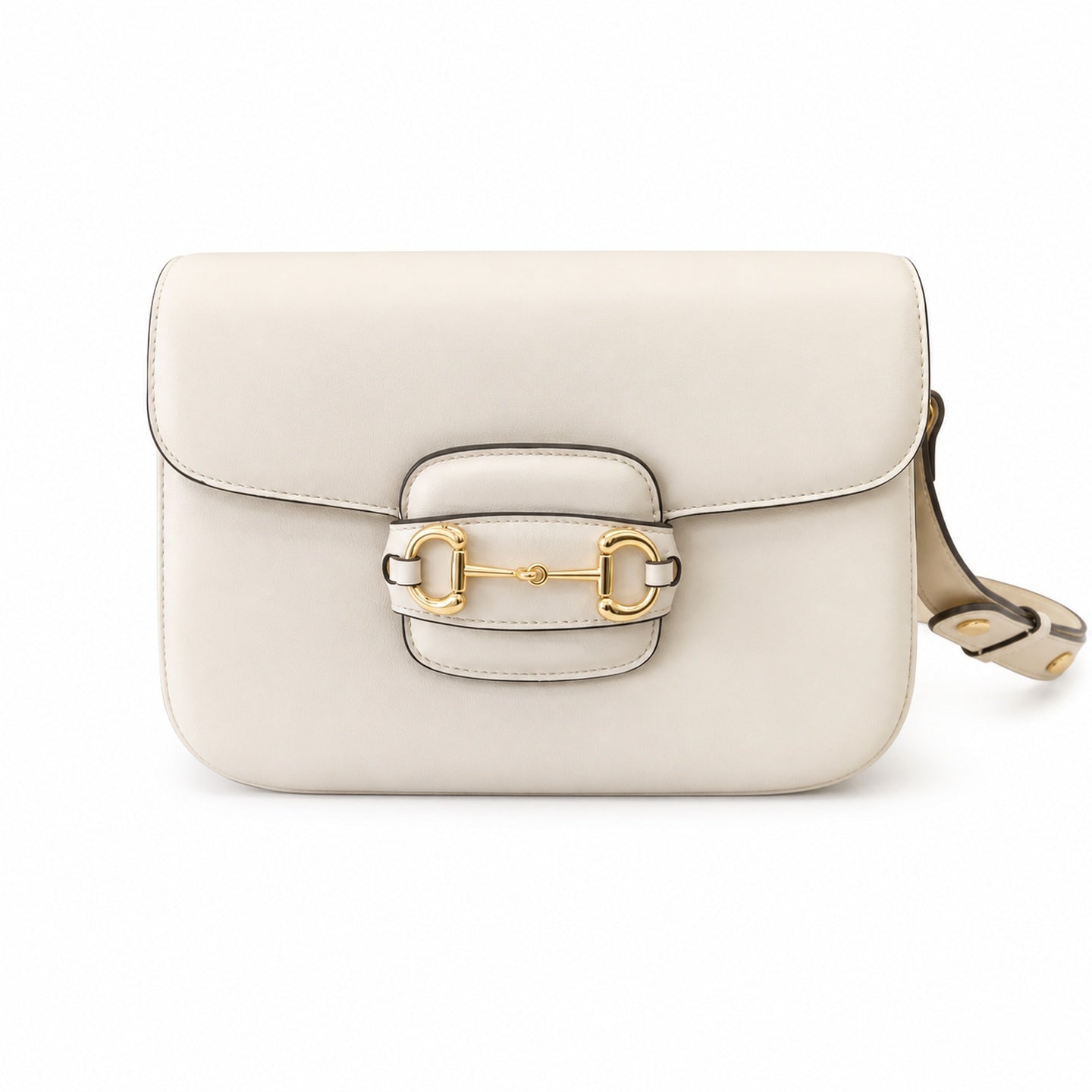 Gucci Horsebit 1955 Small Leather White Shoulder Bag