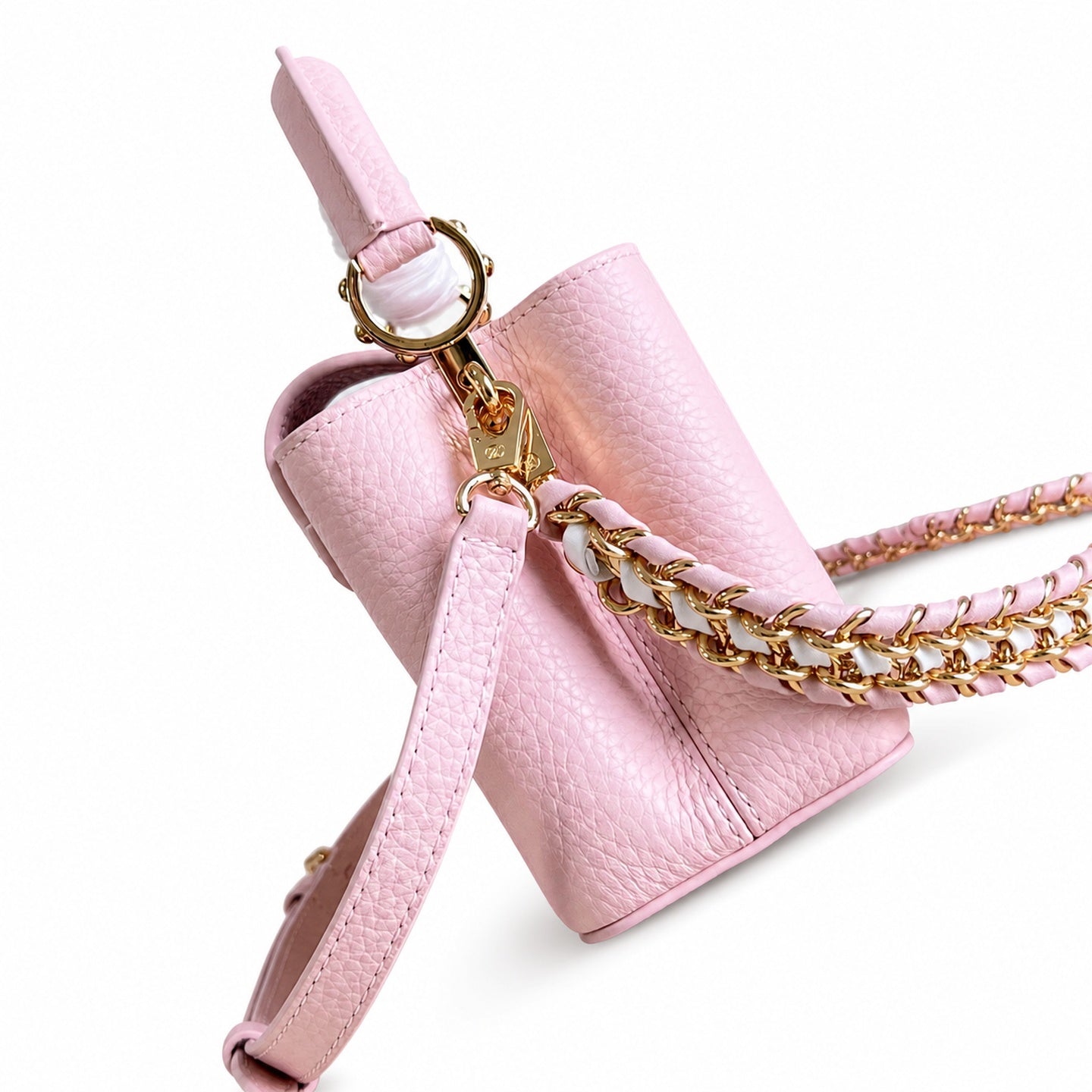 Louis Vuitton Capucines Mini Knit Leather Pink Handbag