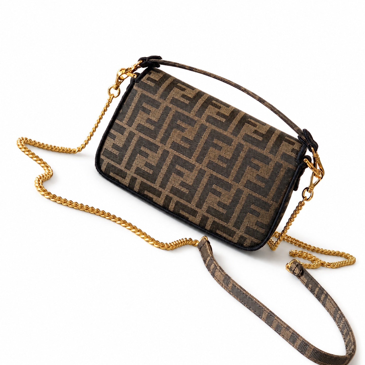 Fendi Baguette Small Embroidered Black Bag