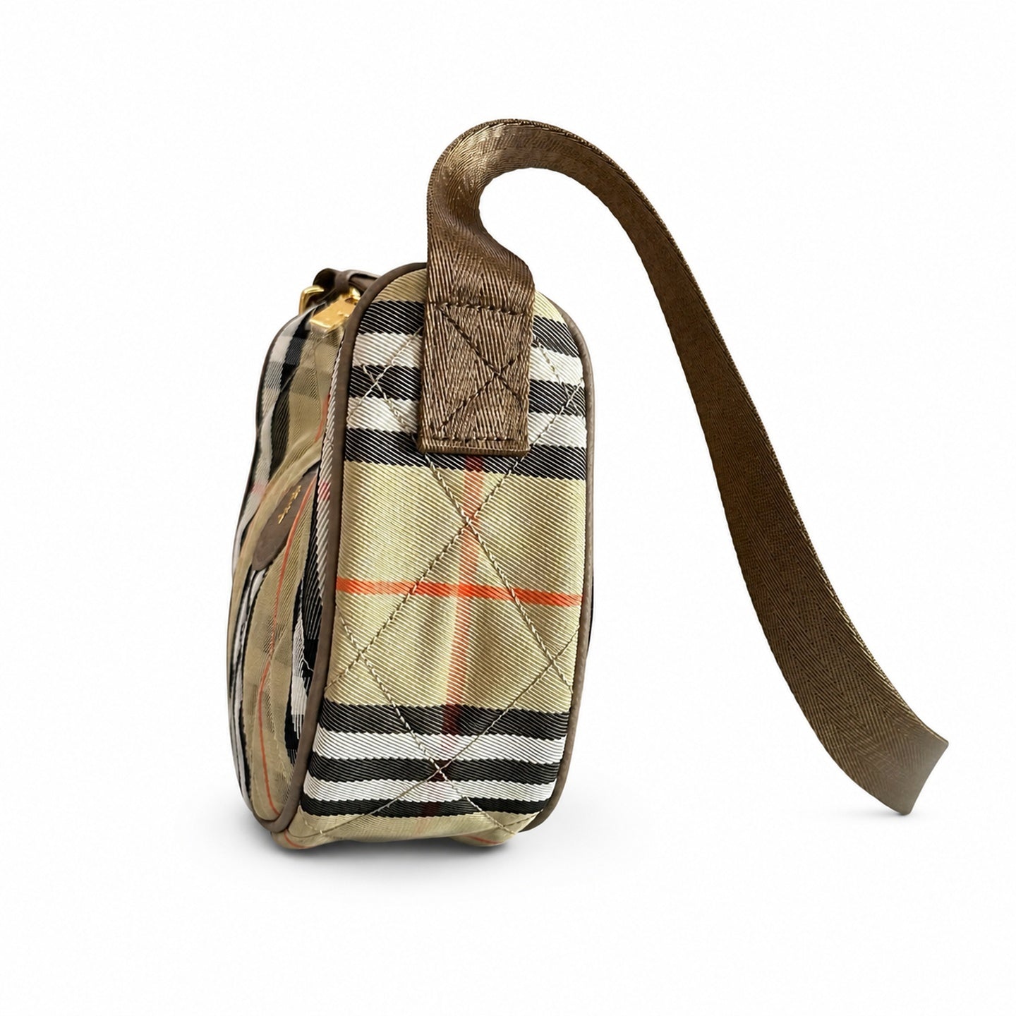 Burberry Horseshoe Quilted Check Crossbody Bag