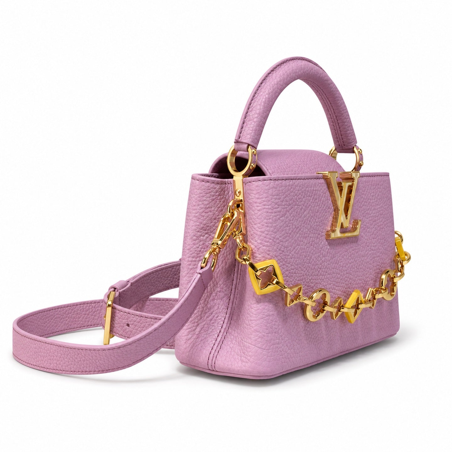 Louis Vuitton Capucines Mini Leather Purple Handbag
