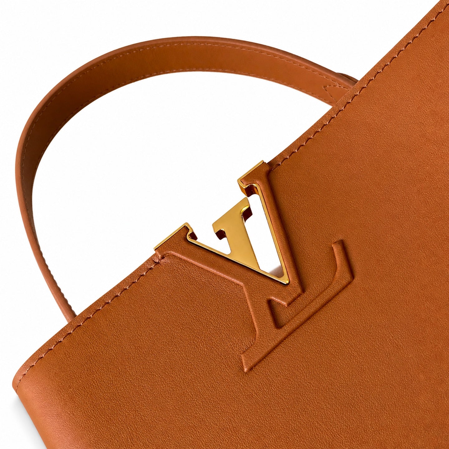 Louis Vuitton Capucines Large Leather Black Brown Handbag