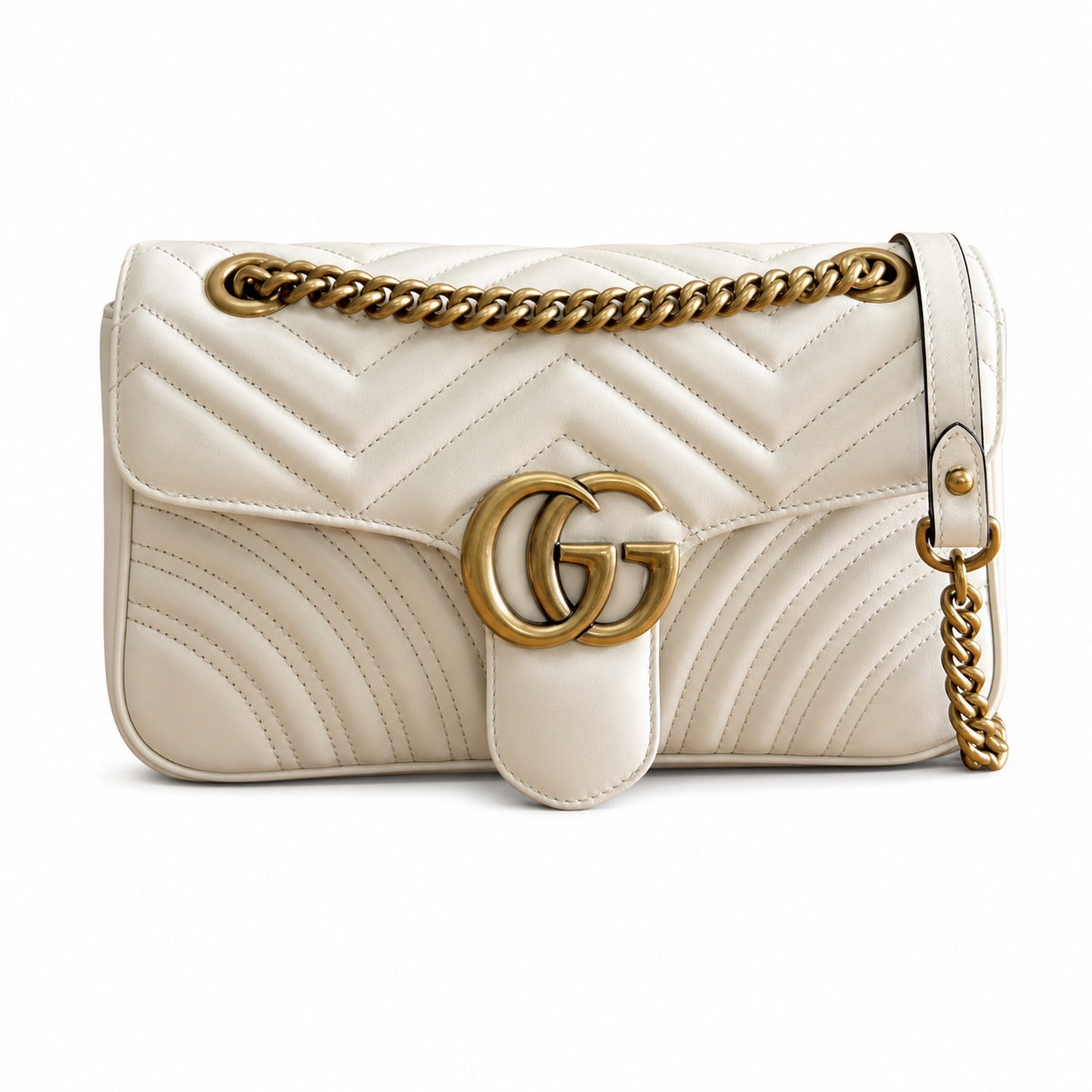 Gucci GG Marmont Leather White Handbag