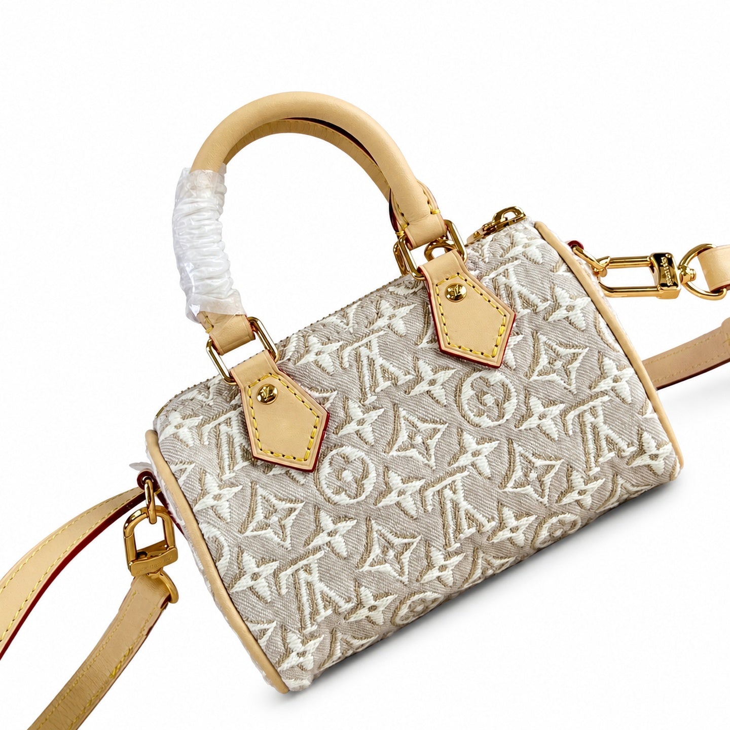 Louis Vuitton Speedy Canvas Jacquard Leather Handbag