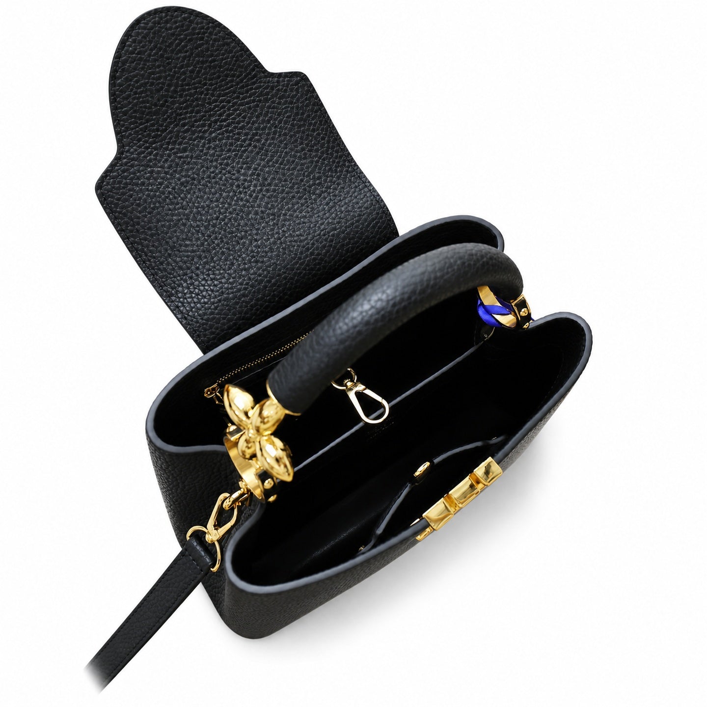 Louis Vuitton Capucines Leather Black Handbag