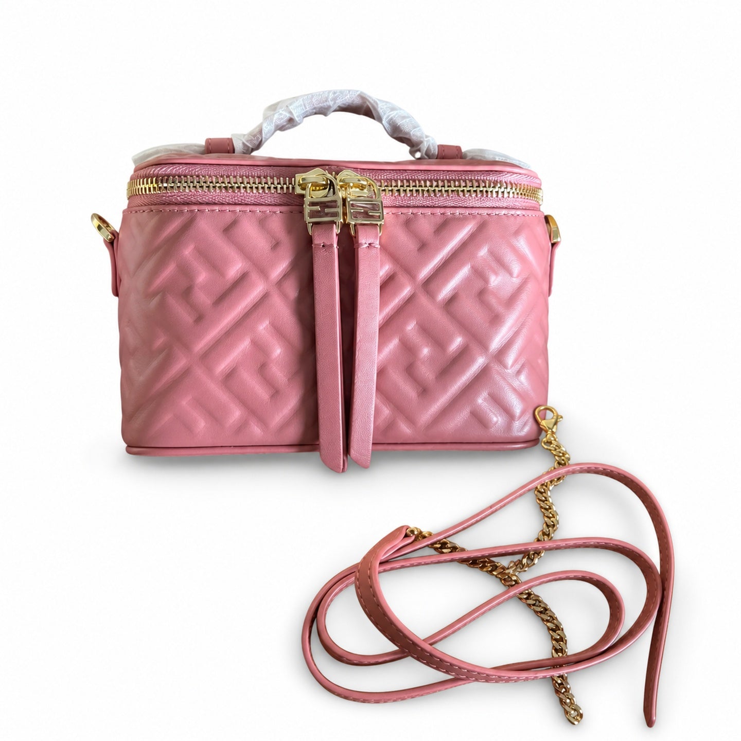 Fendi Mini Leather Pink Vanity Bag