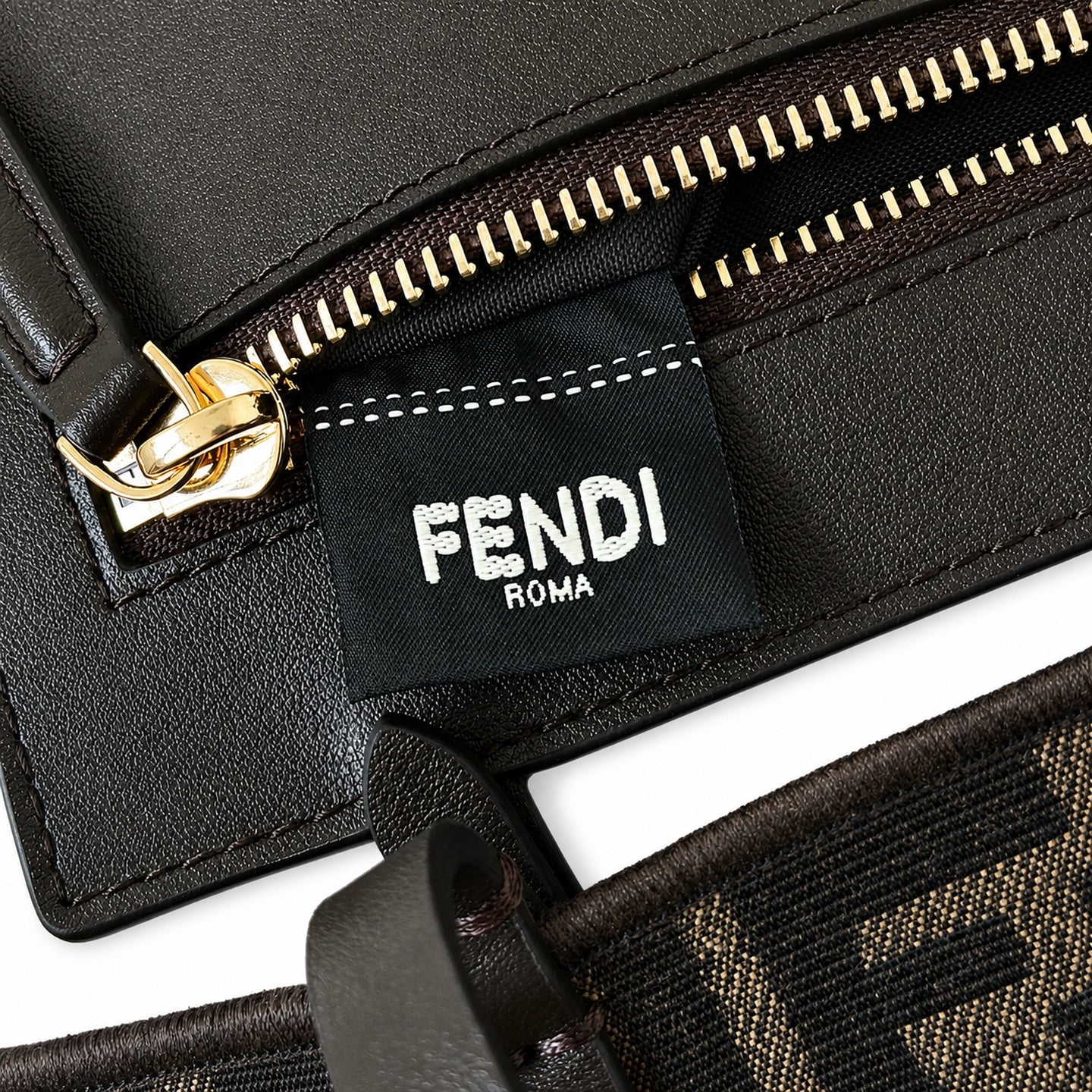 Fendi Roll Reversible Brown Bag
