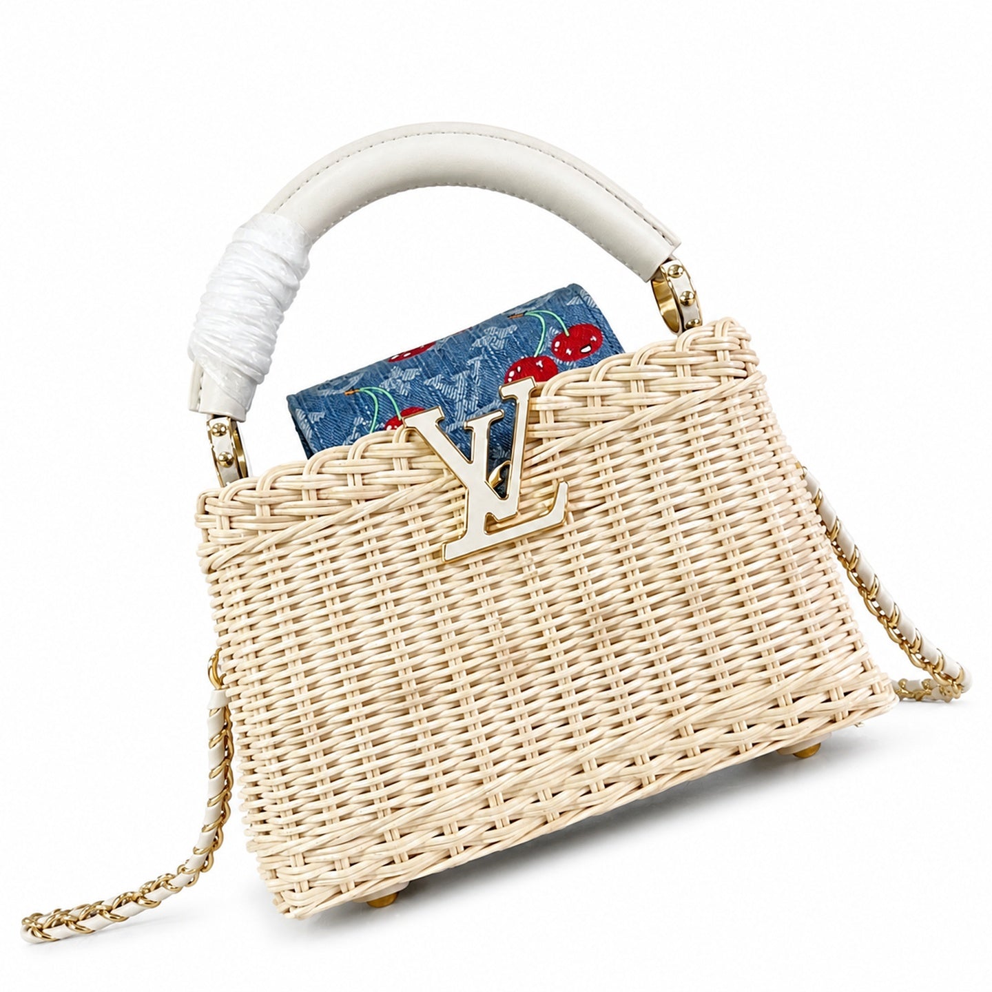 Louis Vuitton Capucines Takashi Murakami Mini White Handbag
