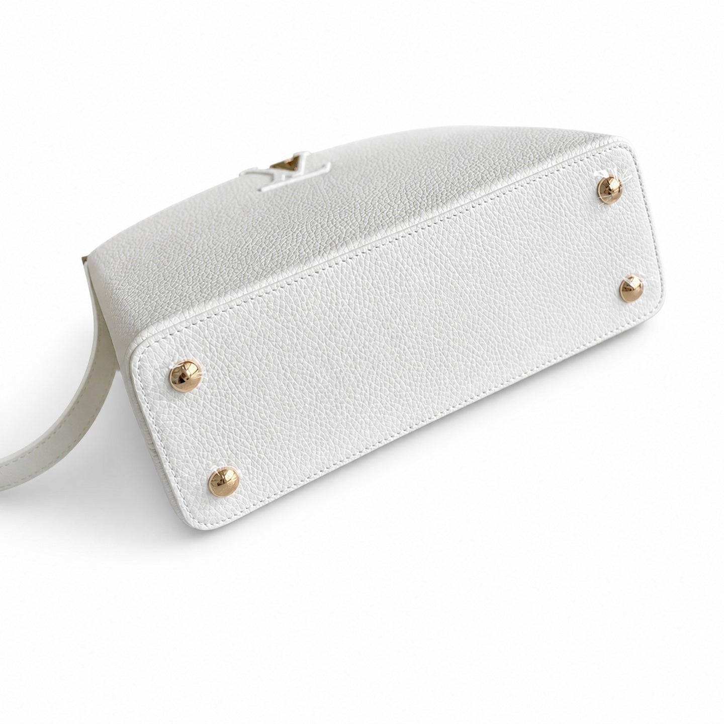 Louis Vuitton Capucines Medium Snakeskin Leather White Gold Handbag