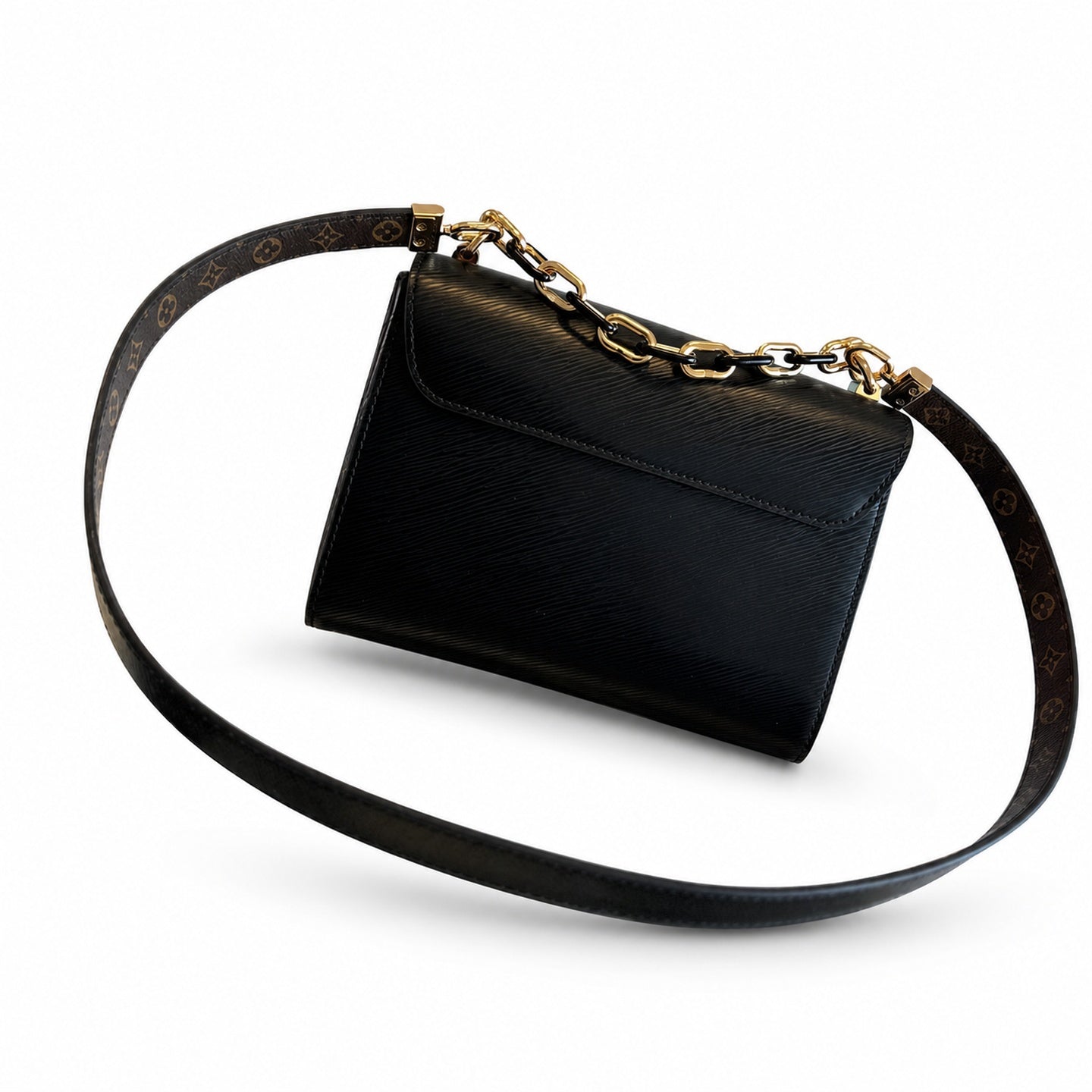 Louis Vuitton Twist Leather Black Gold Handbag
