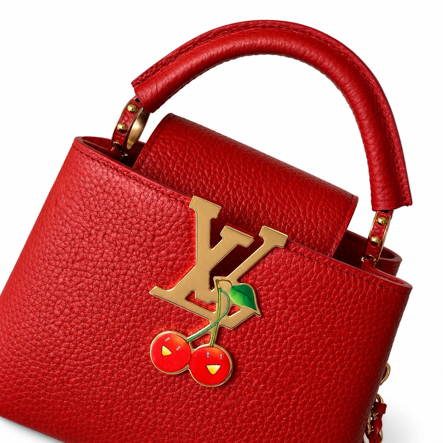 Louis Vuitton Takashi Murakami Mini Denim Leather Black Red Handbag