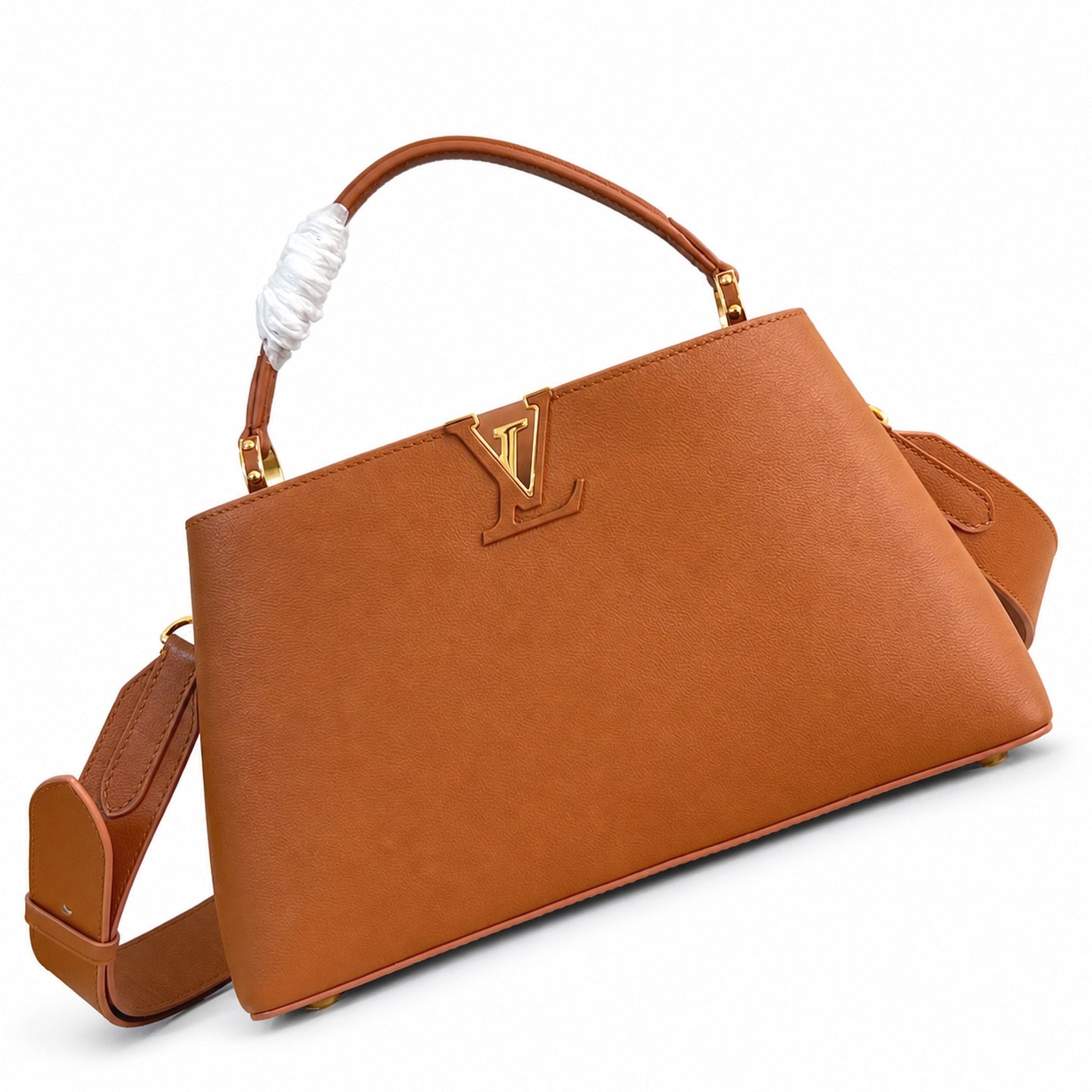 Louis Vuitton Capucines Small Suede Leather Brown Handbag