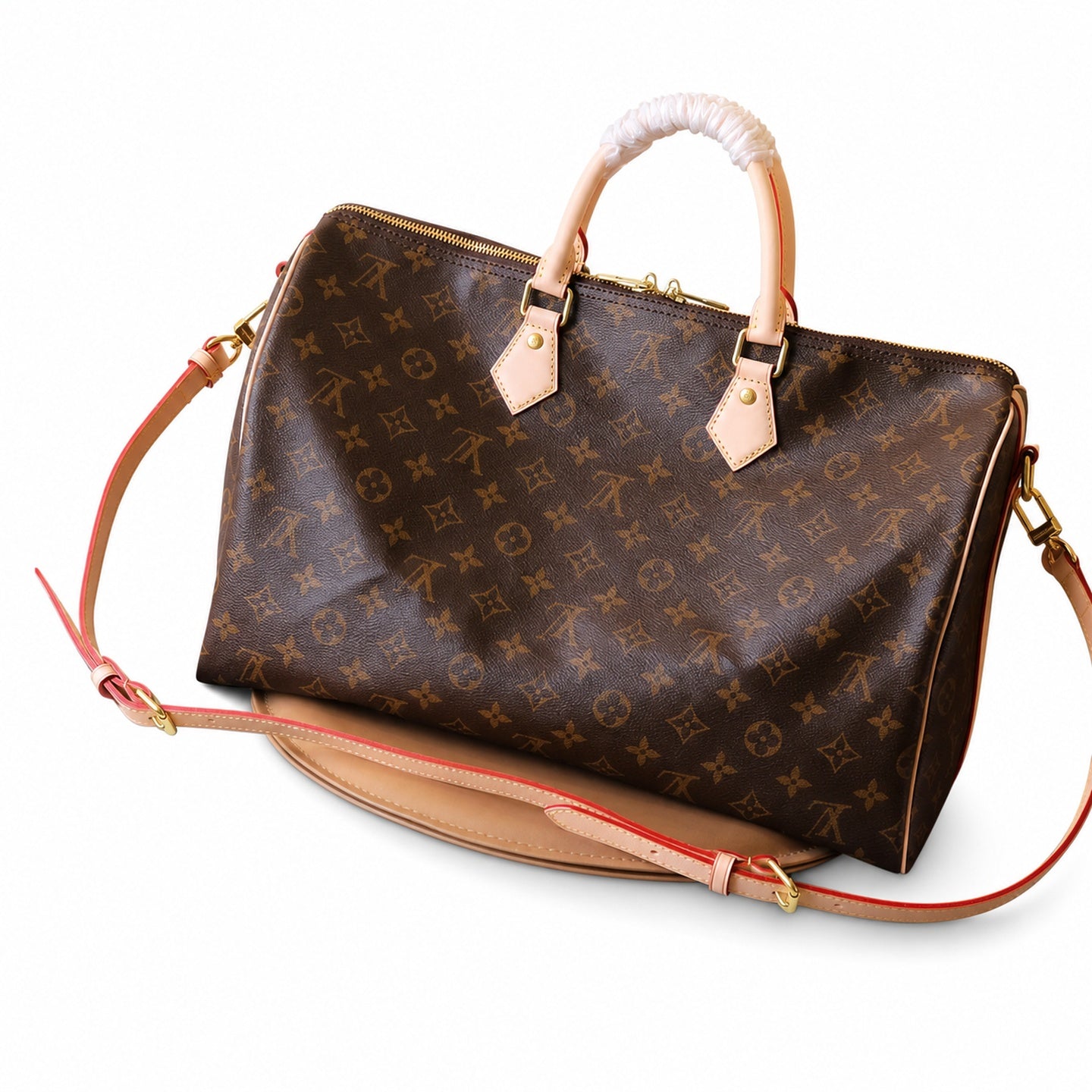 Louis Vuitton Speedy Bandouliere Canvas Leather Handbag