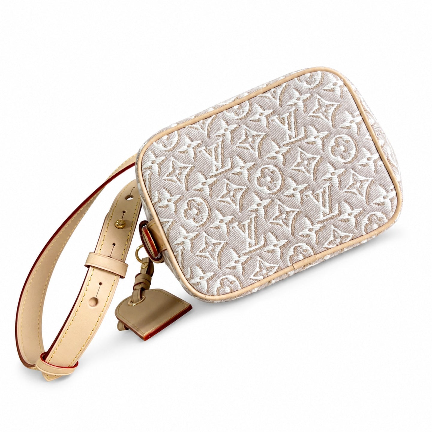 Louis Vuitton All In Embroidered Cotton Canvas Jacquard Leather Handbag