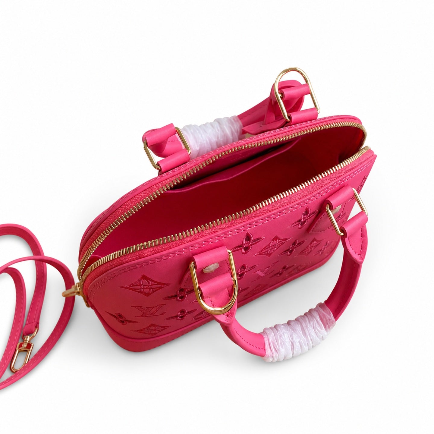 Louis Vuitton Alma Embroidered Leather Red Handbag