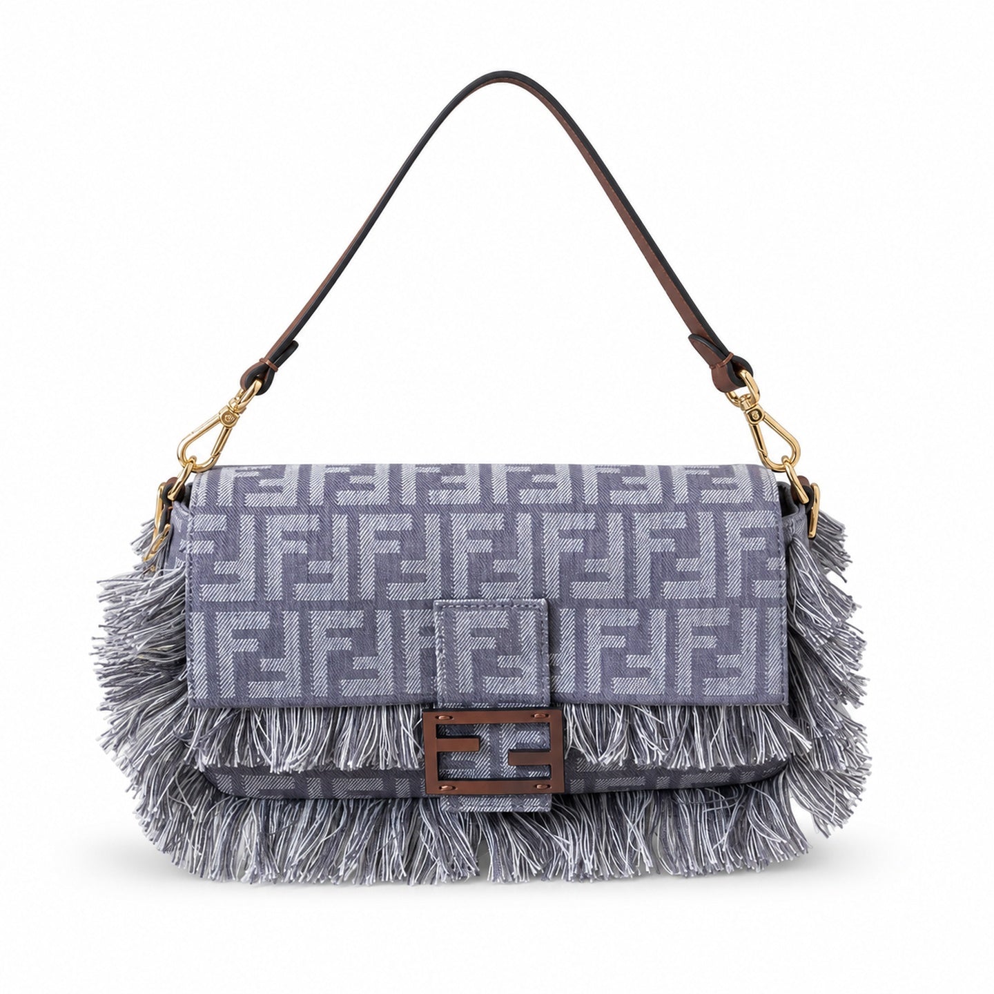 Fendi Baguette Denim Jacquard Bag