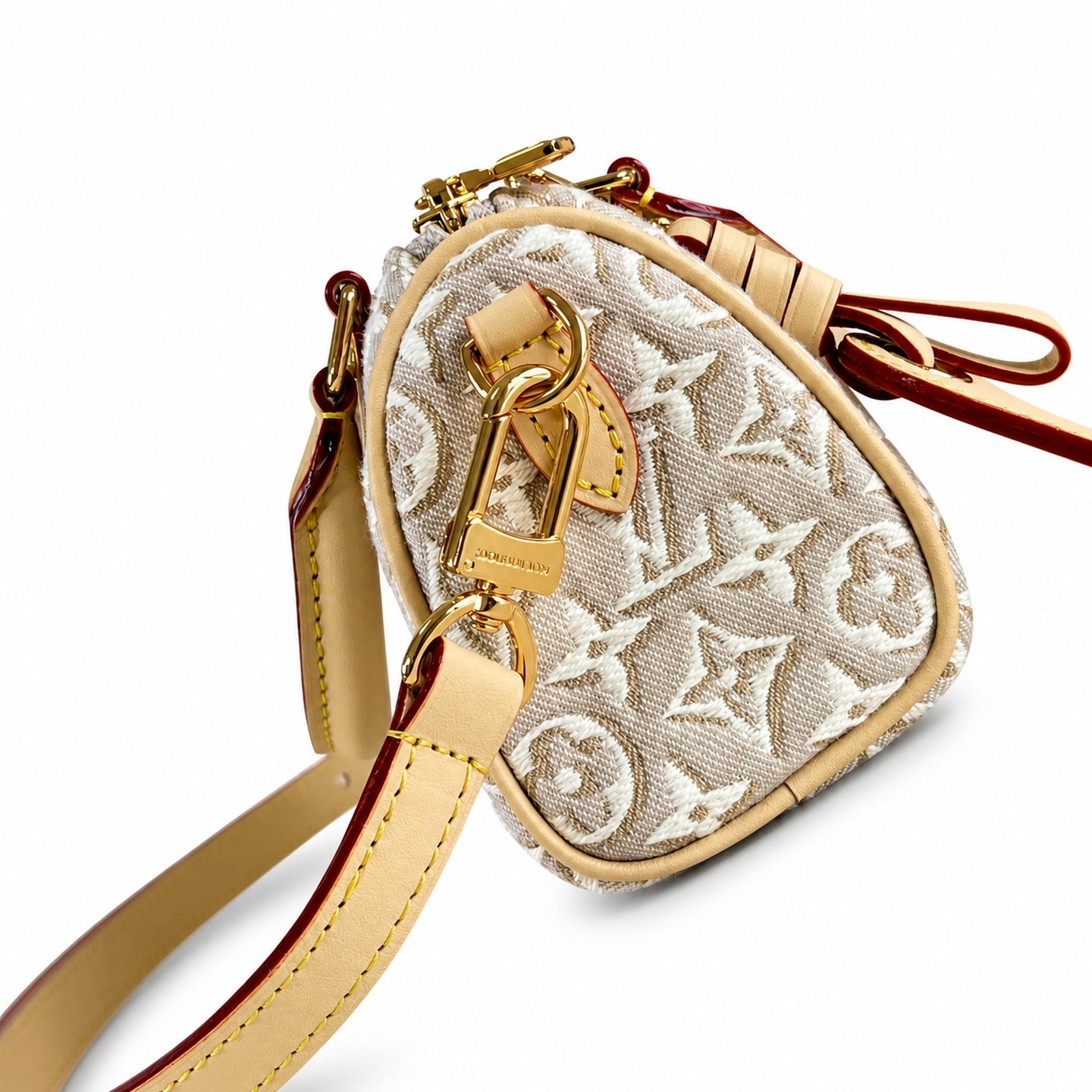 Louis Vuitton Speedy Canvas Jacquard Leather Handbag