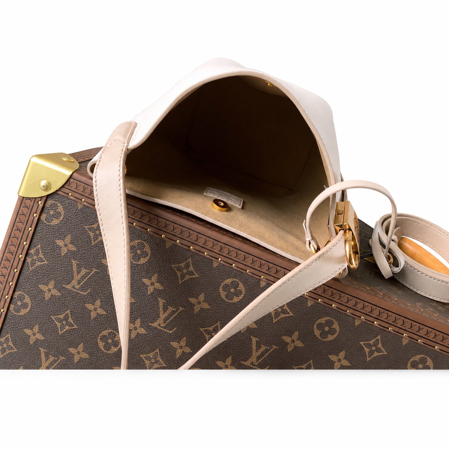 Louis Vuitton Low Key Leather Black White Brown Handbag