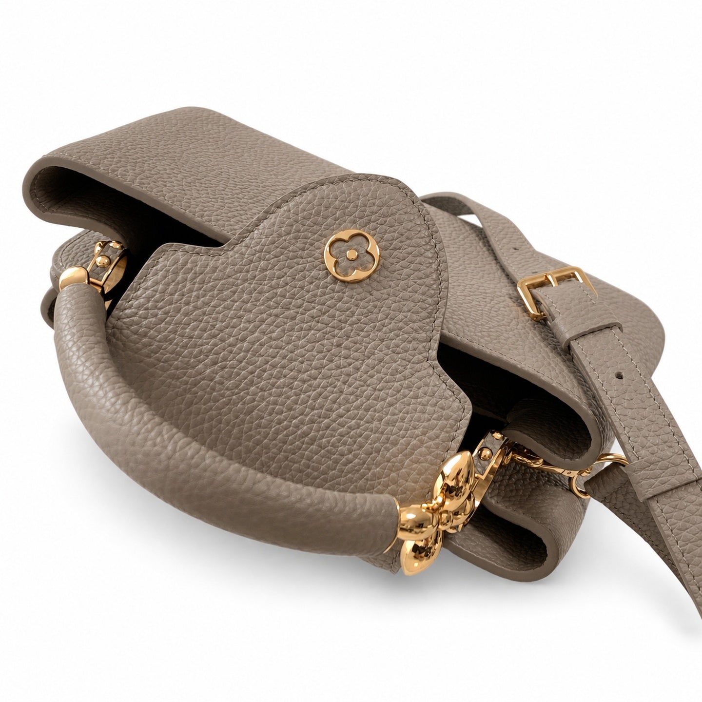 Louis Vuitton Capucines Leather Gray Handbag