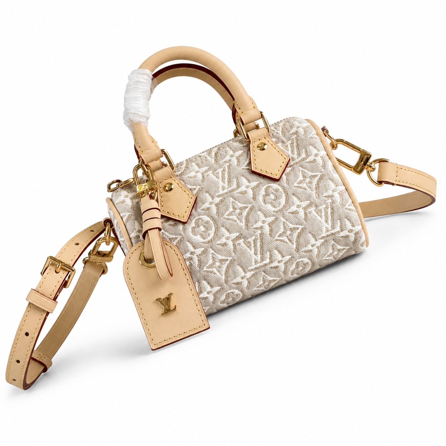 Louis Vuitton Speedy Canvas Jacquard Leather Handbag