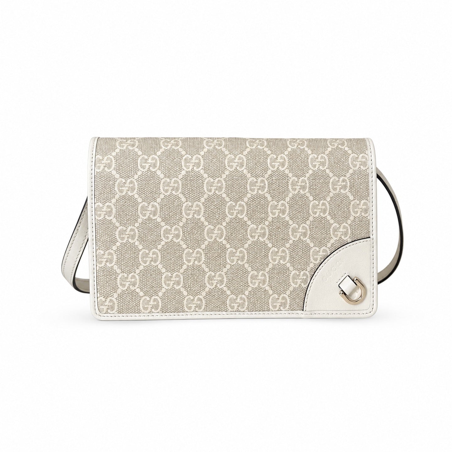 Gucci Small Leather White Beige Pink Shoulder Bag