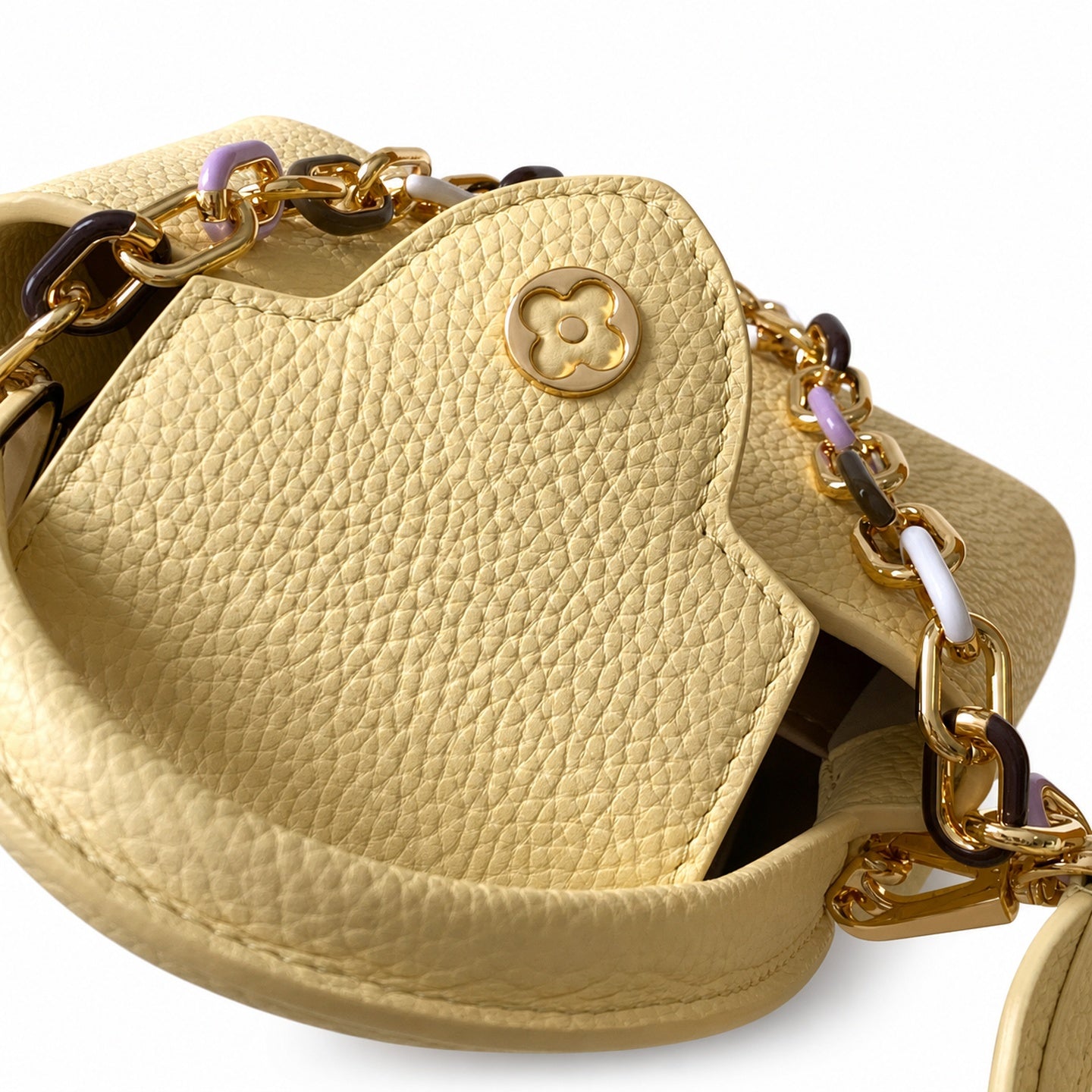 Louis Vuitton Capucines Small Leather Black Yellow Handbag
