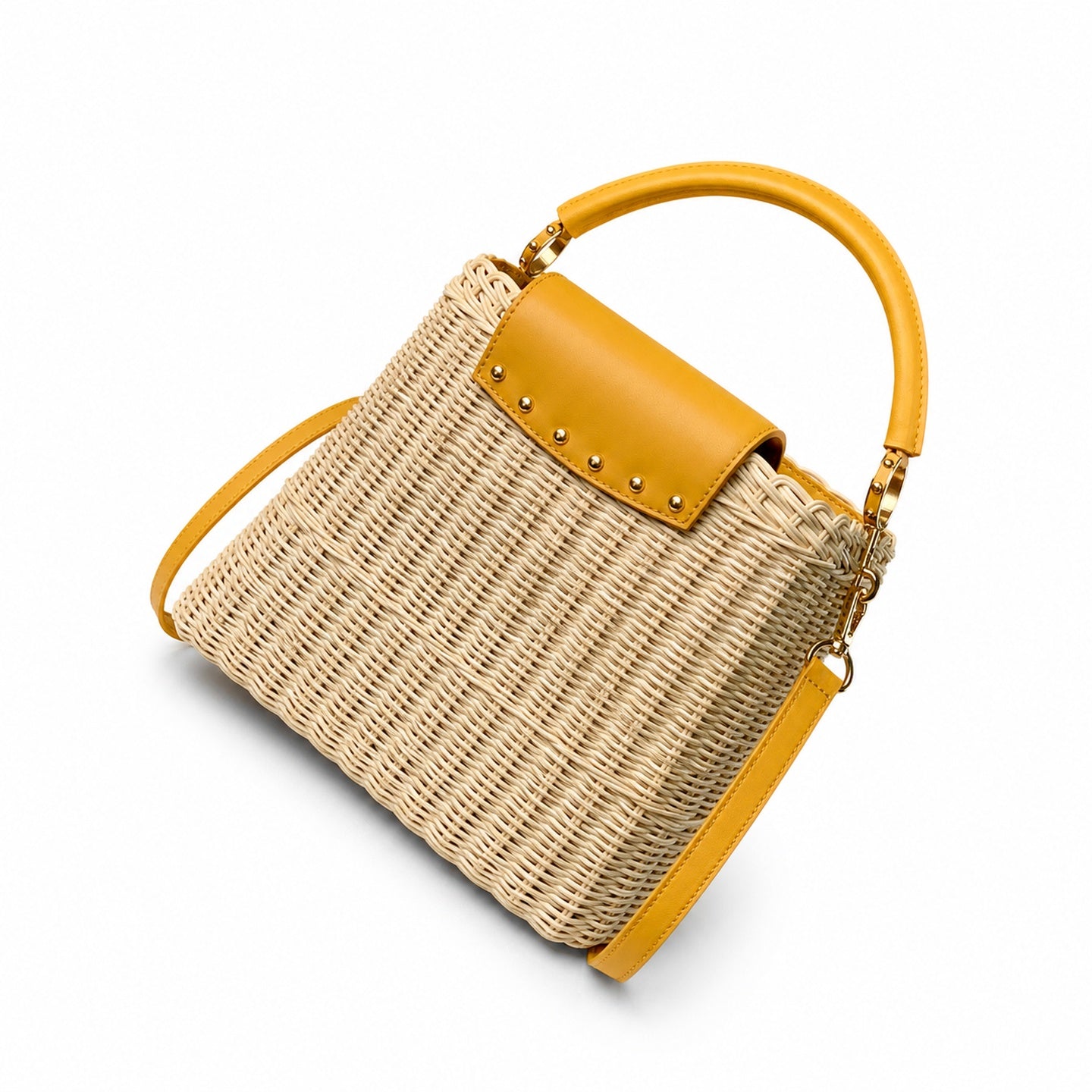 Louis Vuitton Capucines Small Leather Yellow Handbag