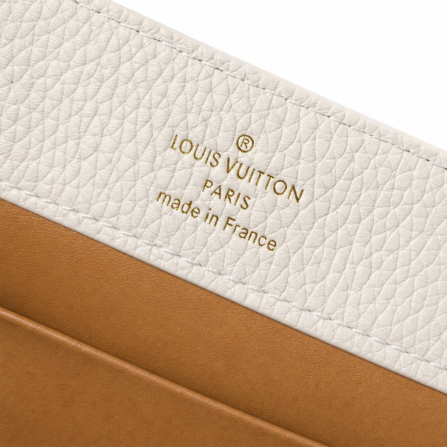 Louis Vuitton Capucines Leather White Brown Handbag