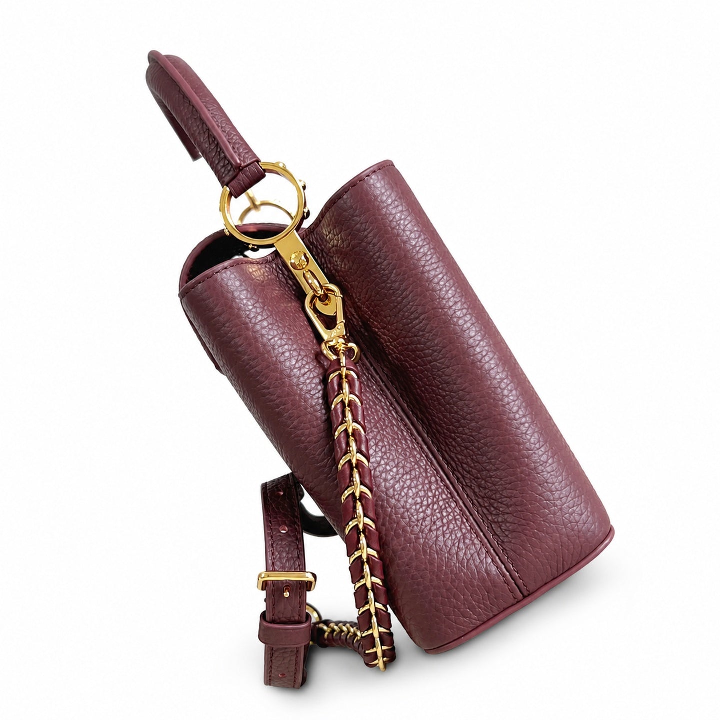 Louis Vuitton Capucines Small Leather Burgundy Handbag