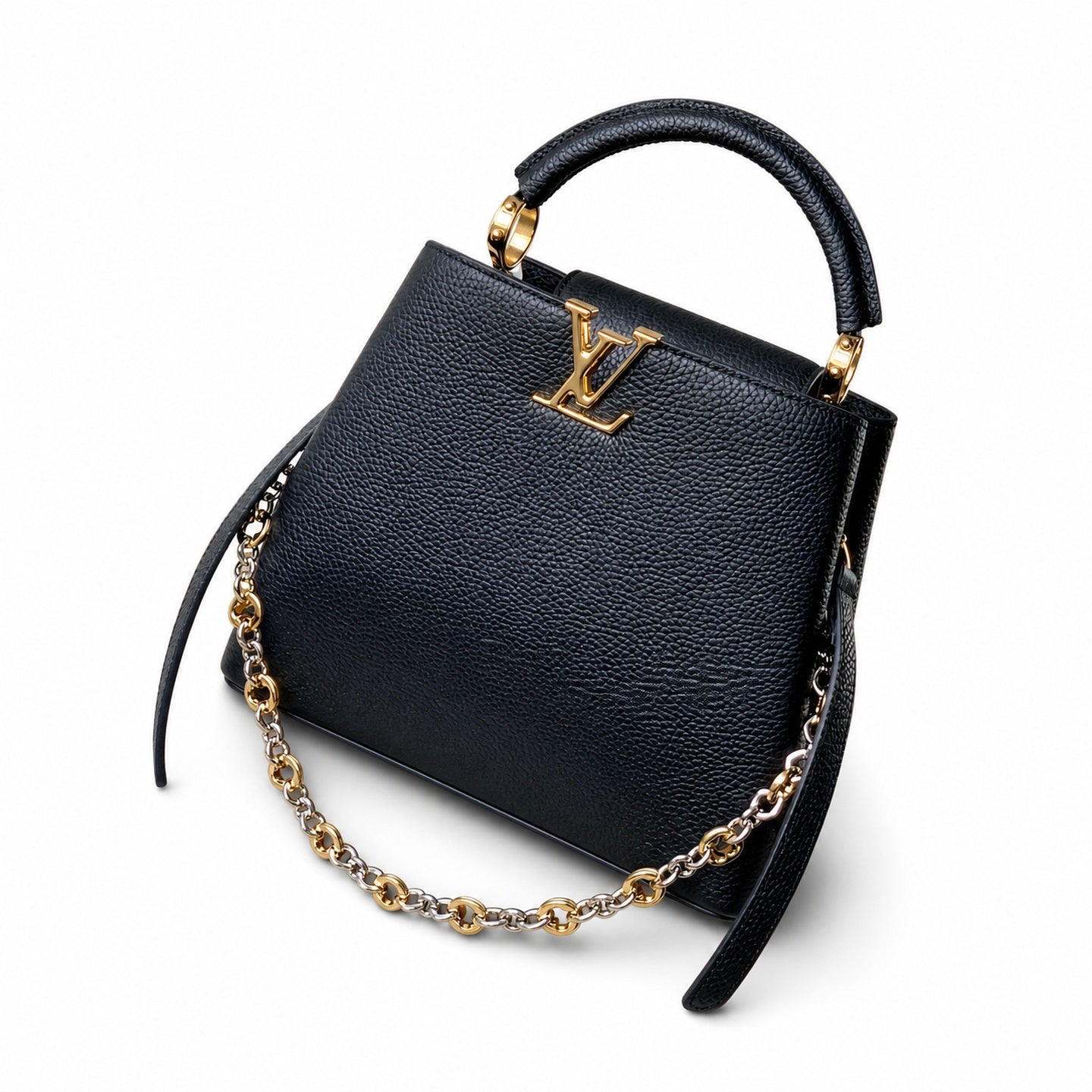 Louis Vuitton Capucines Small Leather Black Handbag