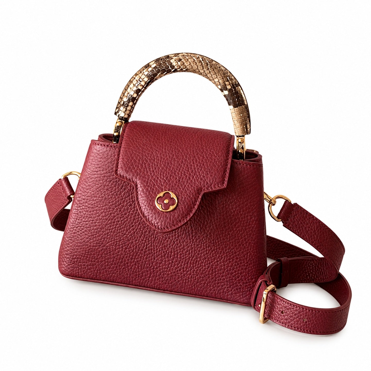 Louis Vuitton Capucines Mini Snakeskin Leather Gold Handbag