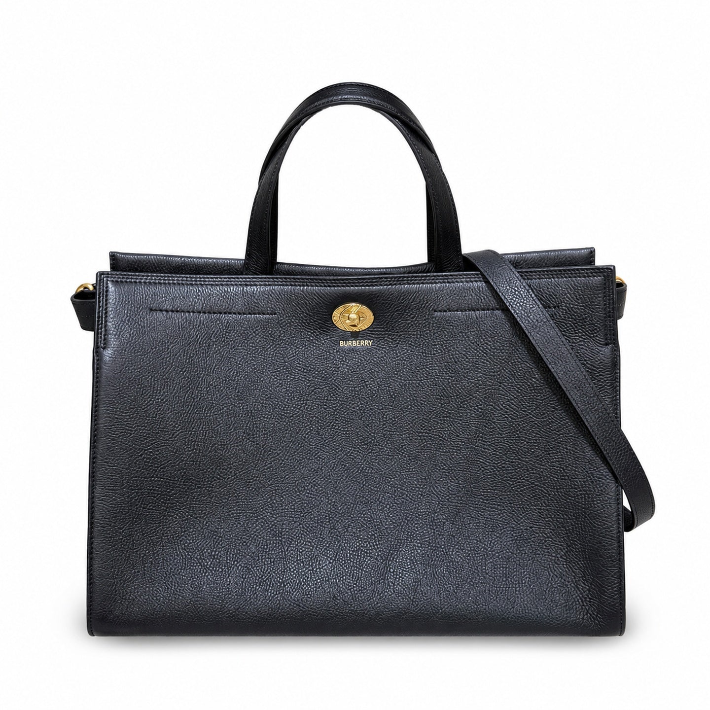 Burberry Cotswolds Cotton Leather Check Tote Bag