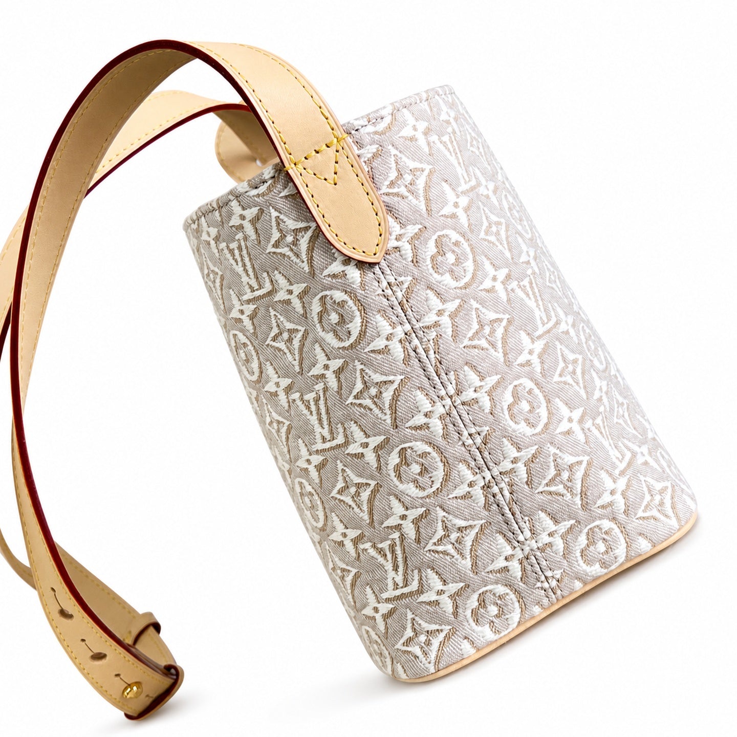 Louis Vuitton All In Embroidered Cotton Canvas Jacquard Leather Handbag