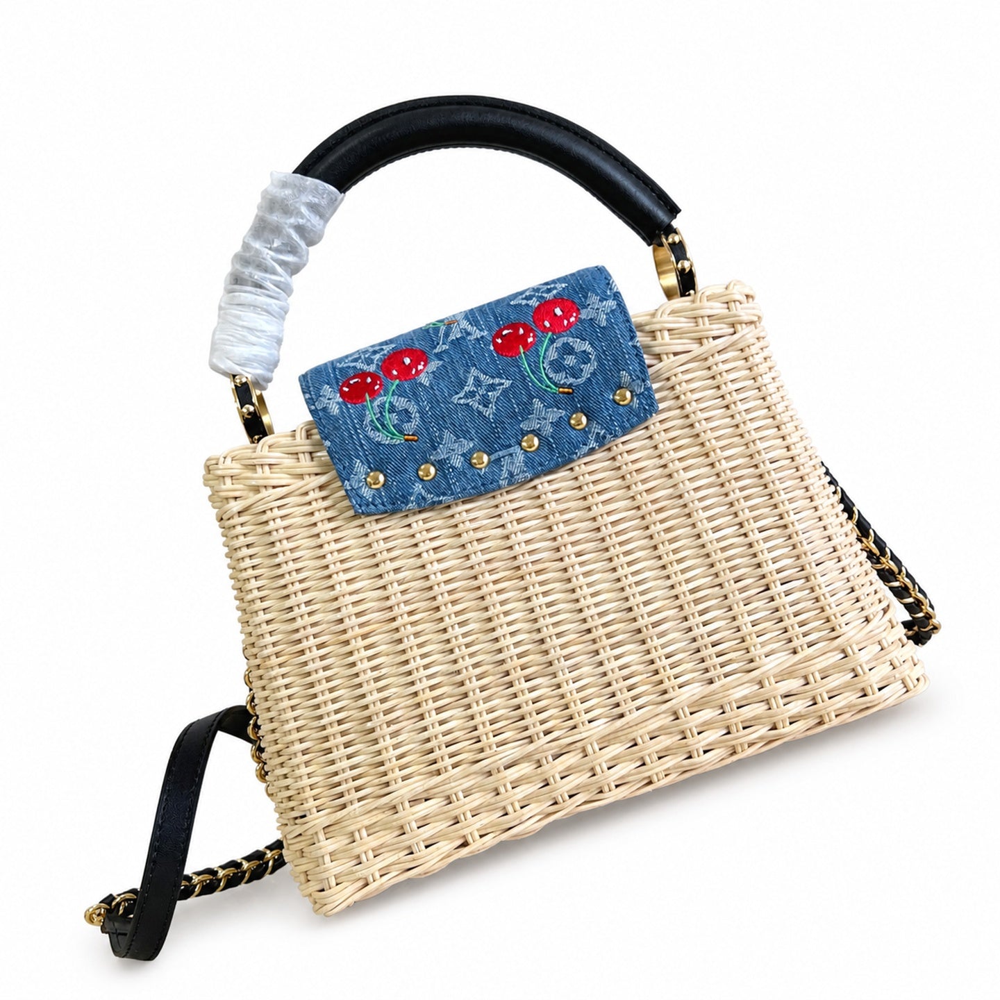 Louis Vuitton Capucines Takashi Murakami Small Black Handbag