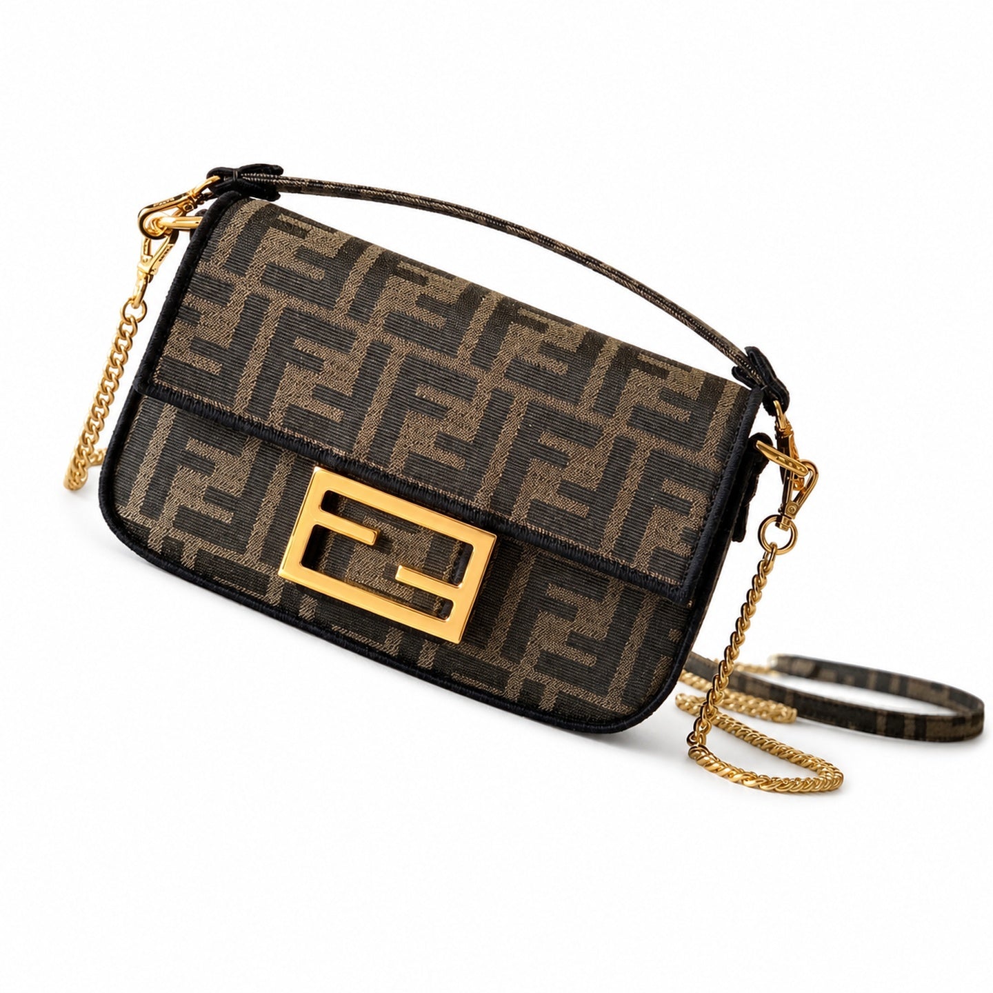 Fendi Baguette Small Embroidered Black Bag