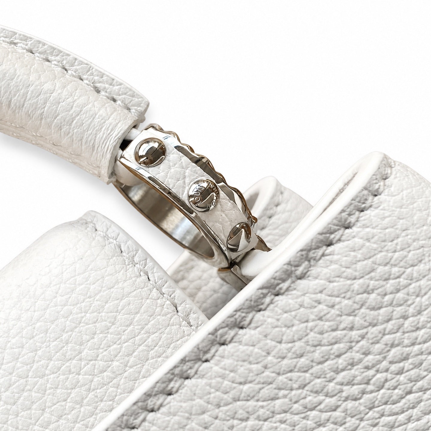 Louis Vuitton Mini Leather White Silver Handbag