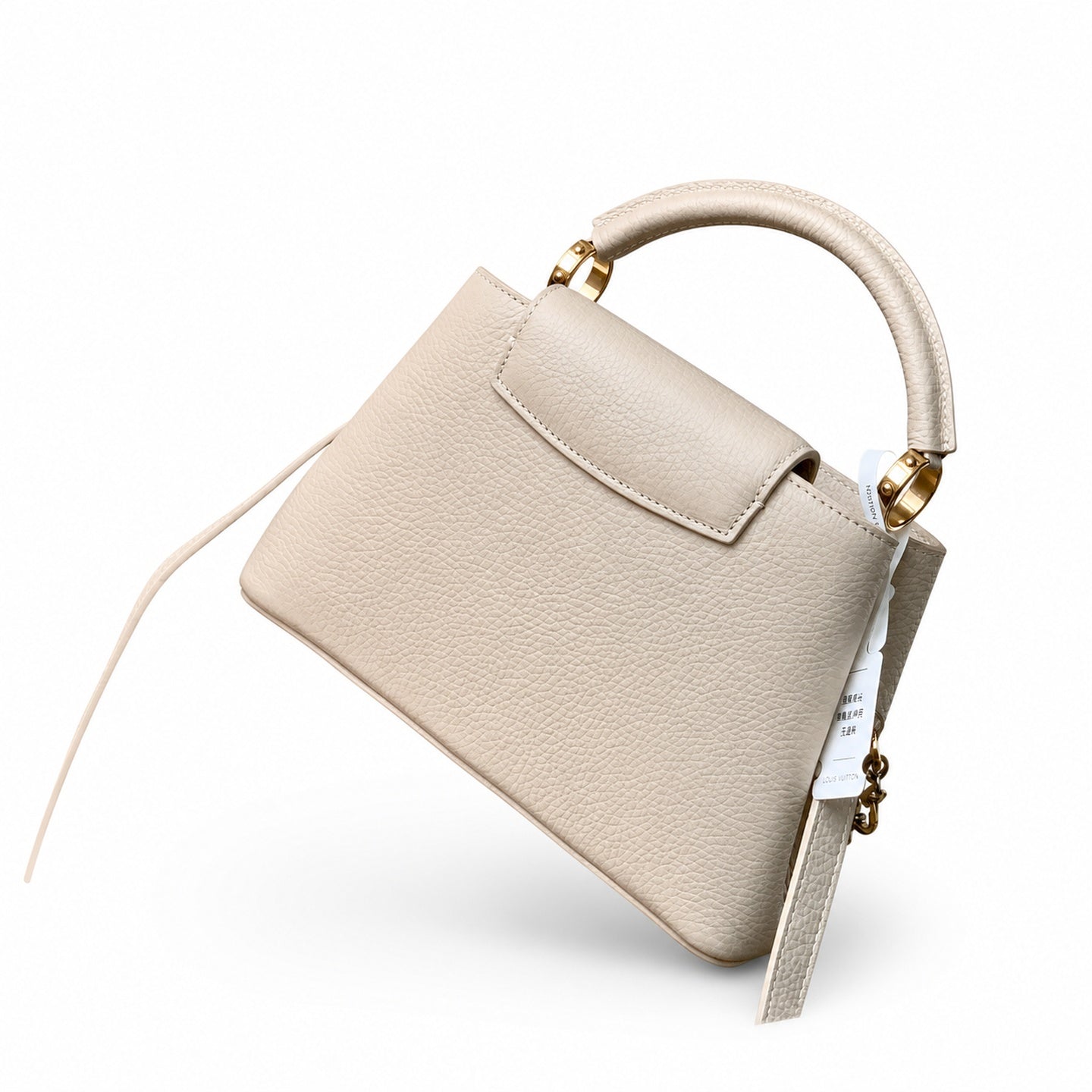Louis Vuitton Capucines Small Leather Beige Gray Handbag