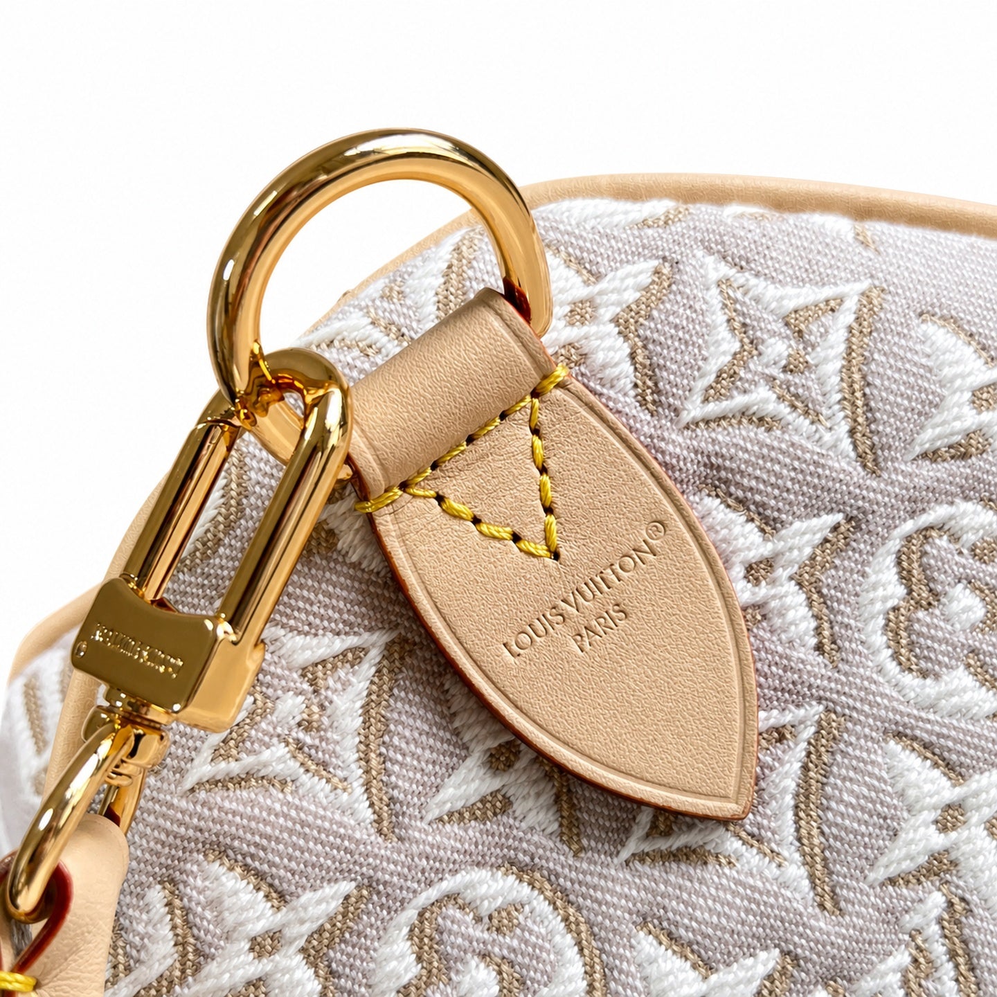 Louis Vuitton Speedy Embroidered Canvas Jacquard Leather Handbag