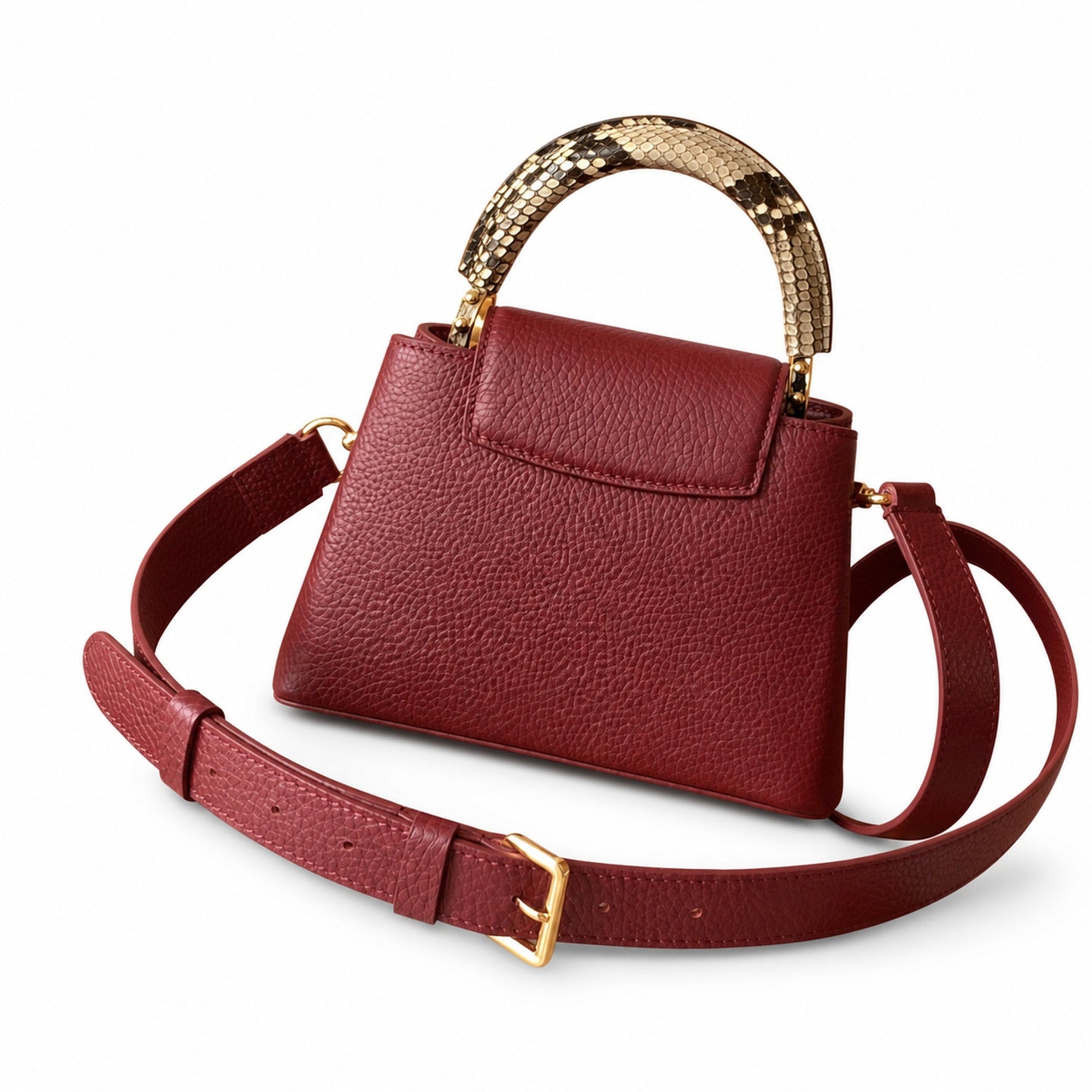 Louis Vuitton Capucines Mini Snakeskin Leather Gold Handbag