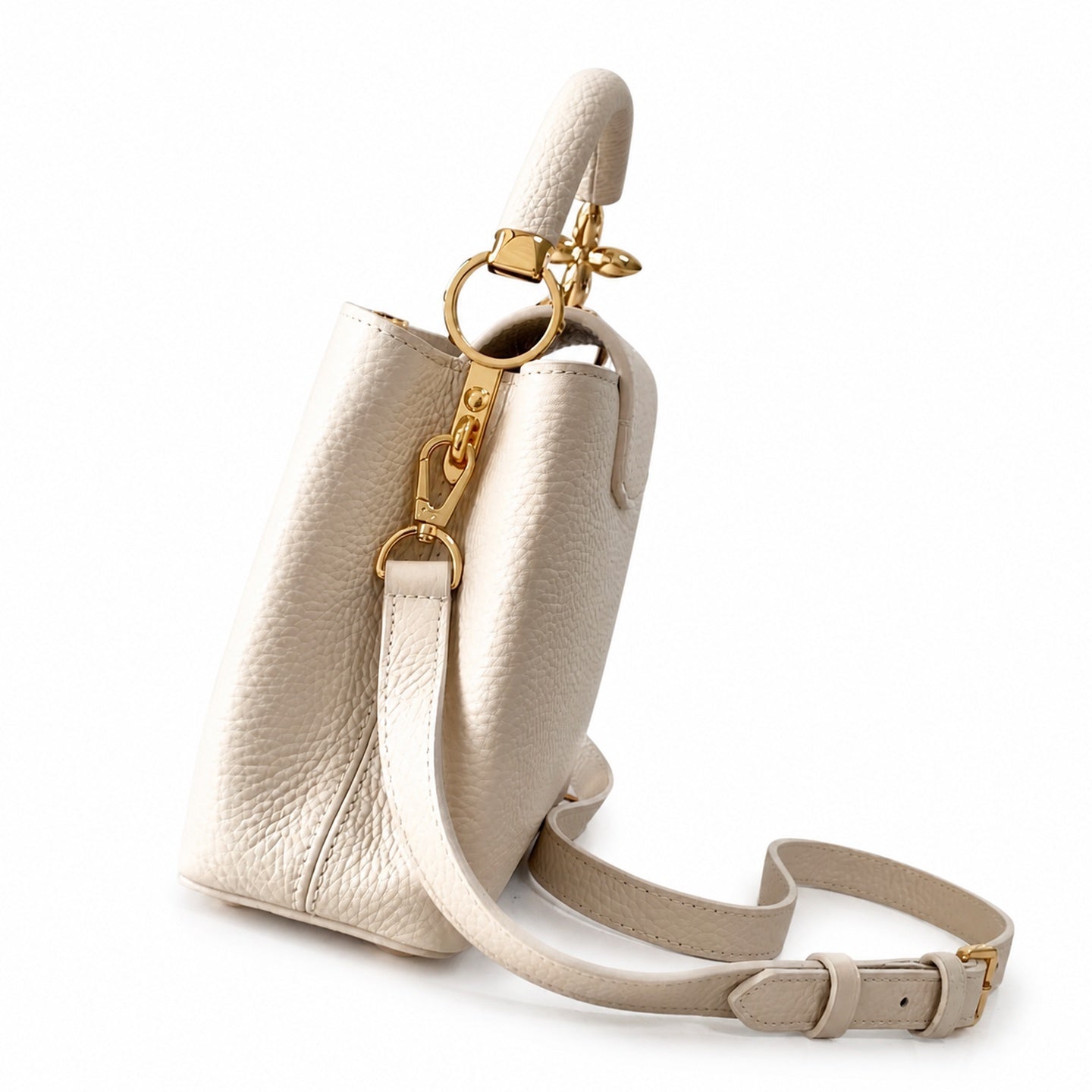 Louis Vuitton Capucines Leather White Handbag