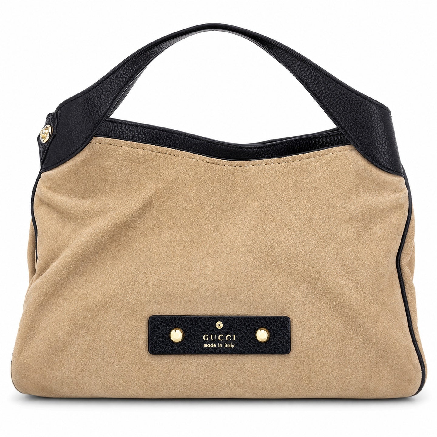 Gucci Horsebit Large Leather Black Brown Gold Bag